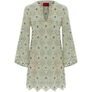 LA DOUBLEJ Macramé Kaftan Mini Dress